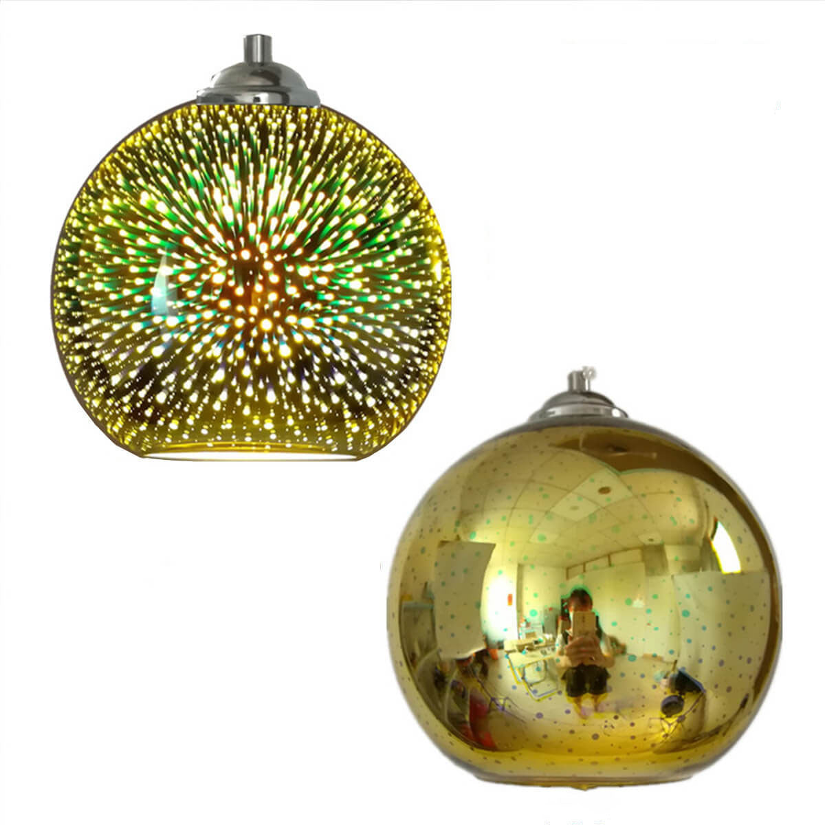 LumiSpark 3D Feuerwerk Pendelleuchte | Farbwechselndes Glas | Deko für Wohnzimmer & Esszimmer