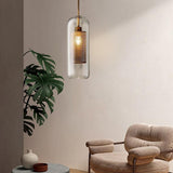 CyluGlow Pendelleuchte | Zylindrisches Klarglas-Design | 1-flammige Hängeleuchte | Minimalistischer Stil
