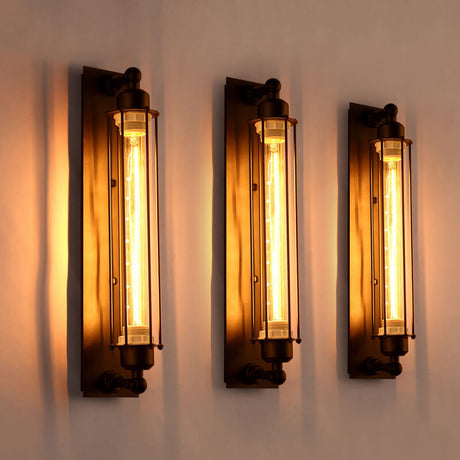 Lumipoint Industrial Wandlampe | 1-Licht Pencil-Glühbirne | LED Wandleuchte | Minimalistisches Design