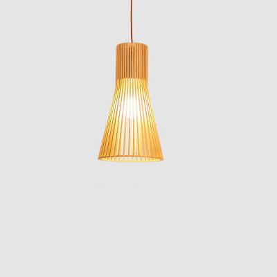 HikariWood Japanische Pendelleuchte | Modernes Holzdesign | 1-flammige LED-Hängeleuchte | Zeitlose Eleganz