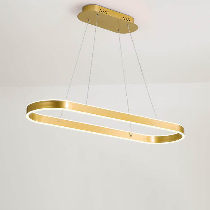 LumaOval Minimalistische LED Pendelleuchte | Ovales Aluminium-Design | Dimmbares Licht | Luxus Kronleuchter