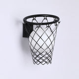 Slamora Kinder Wandleuchte | Basketballkorb Design | Glas & Metall | Art Déco Stil | Schlafzimmerlicht