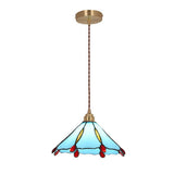 Glassoria Tiffany Pendelleuchte | Vintage Buntglas Design | Regenschirmform | Elegantes Licht für Zuhause