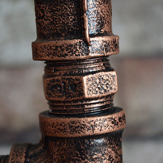 PipeLuxe Steampunk Stehlampe | Industrial Design | Kupfer Wasserrohr | 2-Licht Vintage Leuchte