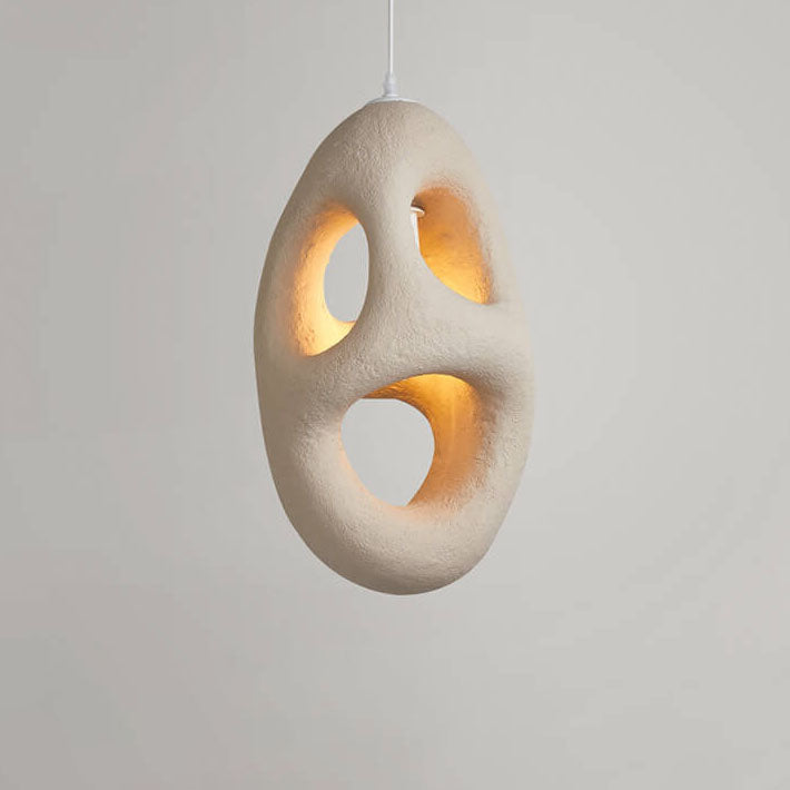 Resinoid Wabi-Sabi Pendelleuchte | Geometrisches Kreisdesign | Japanischer Stil | Einzigartige Beleuchtung