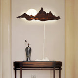 LunaPeak Moderne LED Wandlampe | Bergform Holz-Acryl Design | Wohnzimmer Beleuchtung
