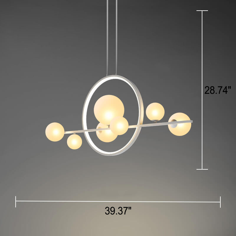 GlintSphere Elegante Glas Pendelleuchte | Magische Bohnenform | 7/10-Licht Island-Leuchte