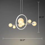 GlintSphere Elegante Glas Pendelleuchte | Magische Bohnenform | 7/10-Licht Island-Leuchte