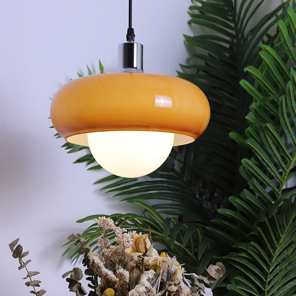 CaffeLume Bauhaus Glas Pendelleuchte | LED Hängelampe | Elegantes Design | Beleuchtung für Esszimmer