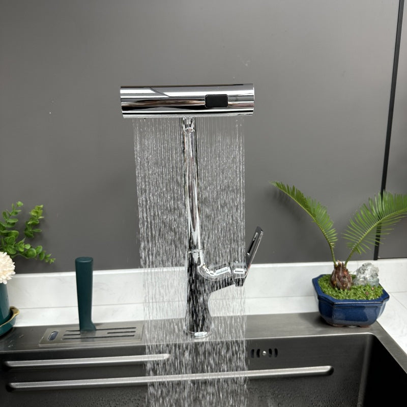 FlowTurn Drehbare Wasserfall-Küchenarmatur | Multifunktionaler Küchenhahn | 360° Schwenkfunktion | Modernes Design