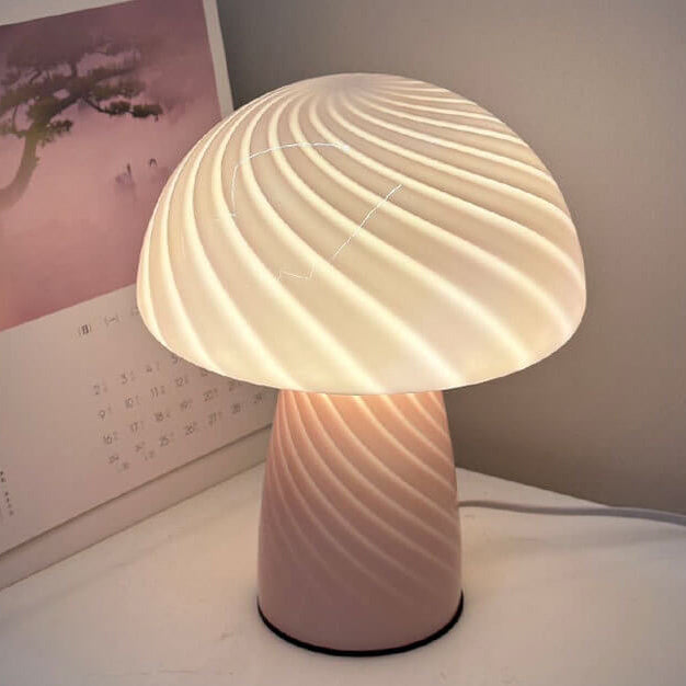 MushLuma Glas-Tischlampe im Pilz-Design | Minimalistisch & Modern | Warmes Stimmungslicht | Perfekt für Zuhause & Büro