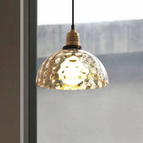 Glazenya Amber Pendelleuchte | Nordic Design | Wassermuster-Glaskuppel | Vintage 1-flammige Hängeleuchte