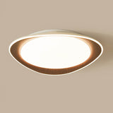 PebbleLuxe Minimalistische LED Deckenleuchte | Holzoptik | Flaches Design | Dimmbare Beleuchtung