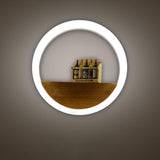 Lumoshelf LED Wandleuchte | Massivholz mit Ablage | Runde Wandlampe | Warm- & Weißlicht