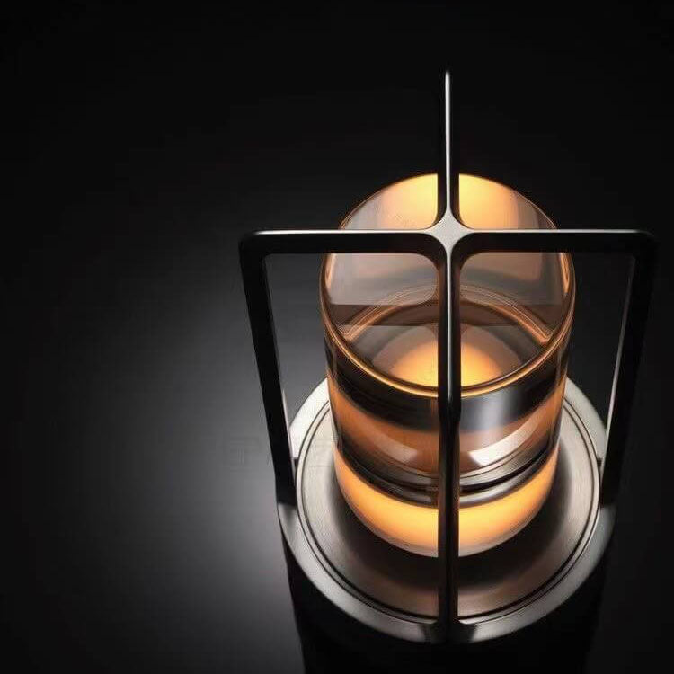 LumoEase Vintage Nachtlicht-Tischlampe | Aluminium & Acryl | USB-Aufladbar | Dimmbares LED-Licht | Nordic Design