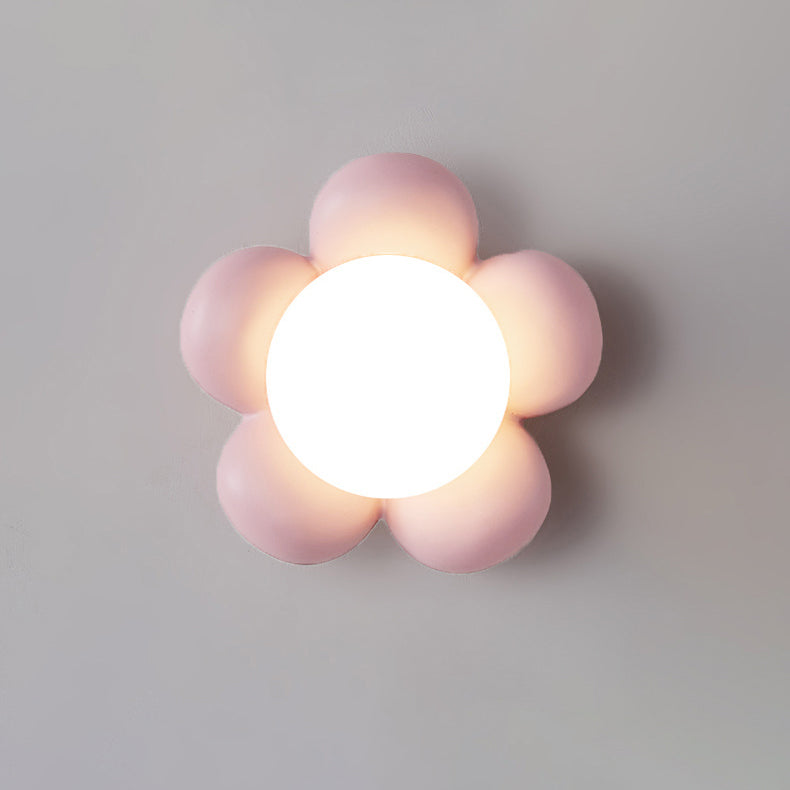 PetalCrest Wandlampe | Nordic Kreativ Design | Blütenform | Keramik & Holz | 1-Flammig
