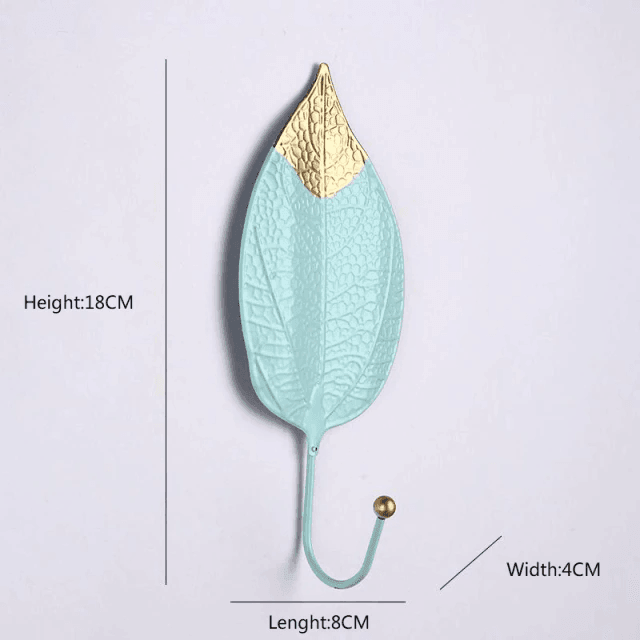 LeafLuxe Metall Wandhaken im Blätterdesign | Elegantes & Funktionales Dekor | In Gold & Blau erhältlich