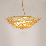 RavaNest Rattan Kronleuchter | Handgewebtes Design | 2- oder 3-flammig | Natürliche Eleganz | Hängeleuchte