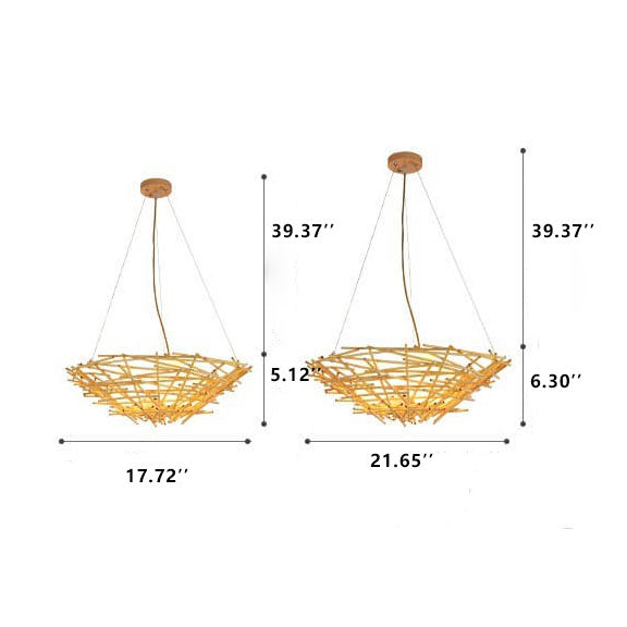 RavaNest Rattan Kronleuchter | Handgewebtes Design | 2- oder 3-flammig | Natürliche Eleganz | Hängeleuchte