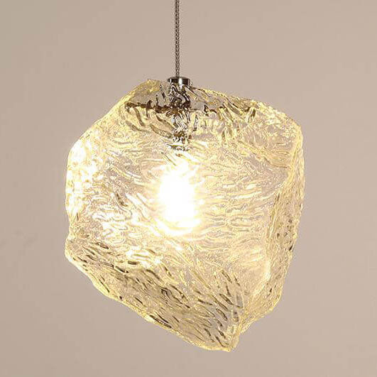 IceLume Nordic Pendelleuchte | Kreatives Eiswürfel-Glasdesign | 1-flammige Hängeleuchte | Moderne Eleganz