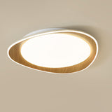 PebbleLuxe Minimalistische LED Deckenleuchte | Holzoptik | Flaches Design | Dimmbare Beleuchtung