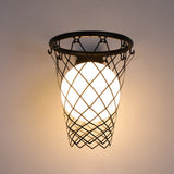 Slamora Kinder Wandleuchte | Basketballkorb Design | Glas & Metall | Art Déco Stil | Schlafzimmerlicht
