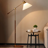 LumoShade Vintage Nordic Design Stehlampe | Stoffschirm | Holz & Metall | Stimmungslicht | Deko für Wohnzimmer & Schlafzimmer