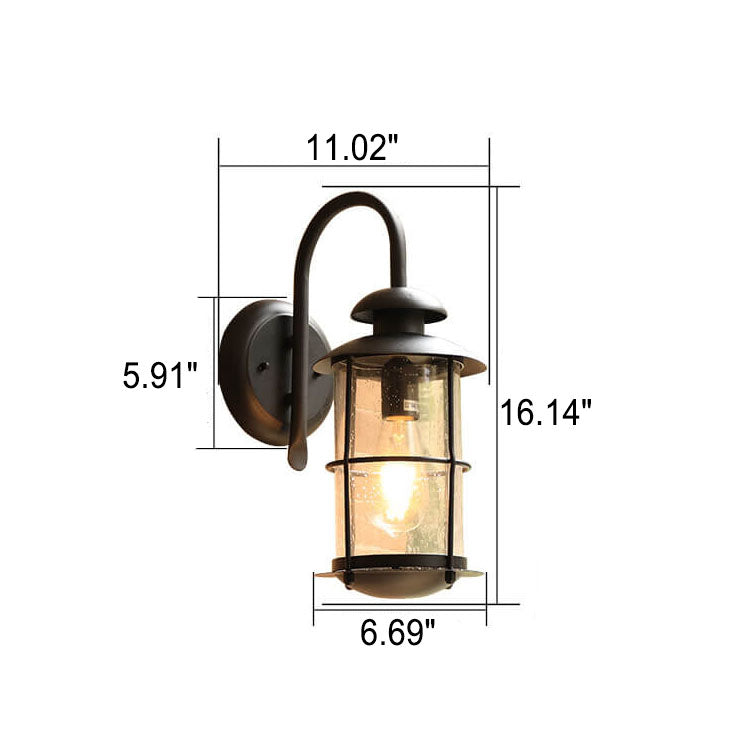 Aurovia Vintage Outdoor Wandleuchte | Wasserdicht | Eisen & Glas | 1-Licht Design | Ideal für Terrasse & Garten