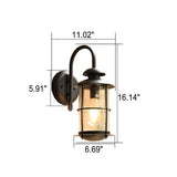 Aurovia Vintage Outdoor Wandleuchte | Wasserdicht | Eisen & Glas | 1-Licht Design | Ideal für Terrasse & Garten