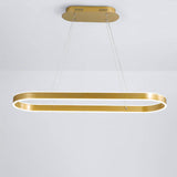 LumaOval Minimalistische LED Pendelleuchte | Ovales Aluminium-Design | Dimmbares Licht | Luxus Kronleuchter