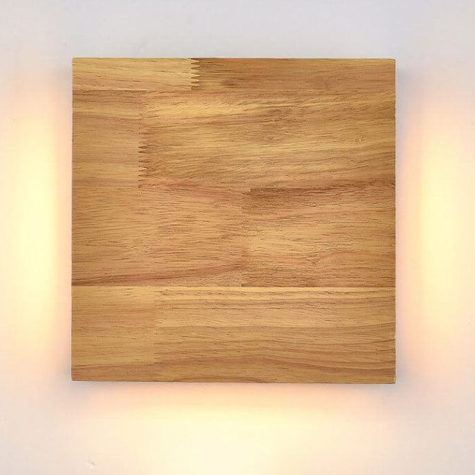 WabiLight Japanische Wabi-Sabi Holz-LED Wandlampe | Rechteckig oder Quadratisch | Warmes Ambiente
