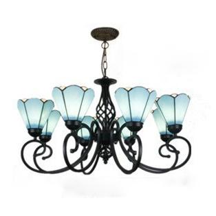 TiffanyGrande Kronleuchter | Europäisches Tiffany-Design | 3/5/6/8-Licht Hängelampe | Elegante Beleuchtung für Wohnräume
