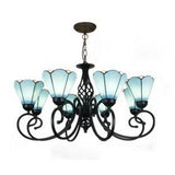 TiffanyGrande Kronleuchter | Europäisches Tiffany-Design | 3/5/6/8-Licht Hängelampe | Elegante Beleuchtung für Wohnräume