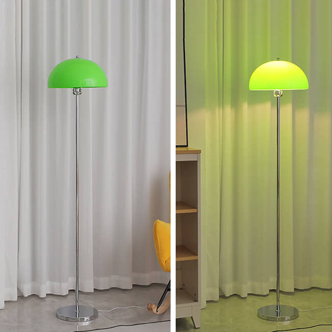 AuroraDome Nordic Vintage Acryl LED Stehlampe | Klarer Kuppelschirm | 3 Lichtfarben | Elegantes Design für Wohnräume