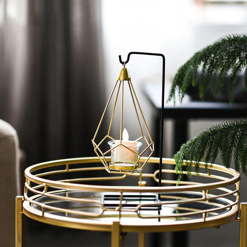 GeoLume Geometrischer Hängender Kerzenhalter oder Vase aus Eisen | Modernes Design | Vielseitige Deko