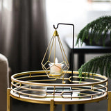 GeoLume Geometrischer Hängender Kerzenhalter oder Vase aus Eisen | Modernes Design | Vielseitige Deko