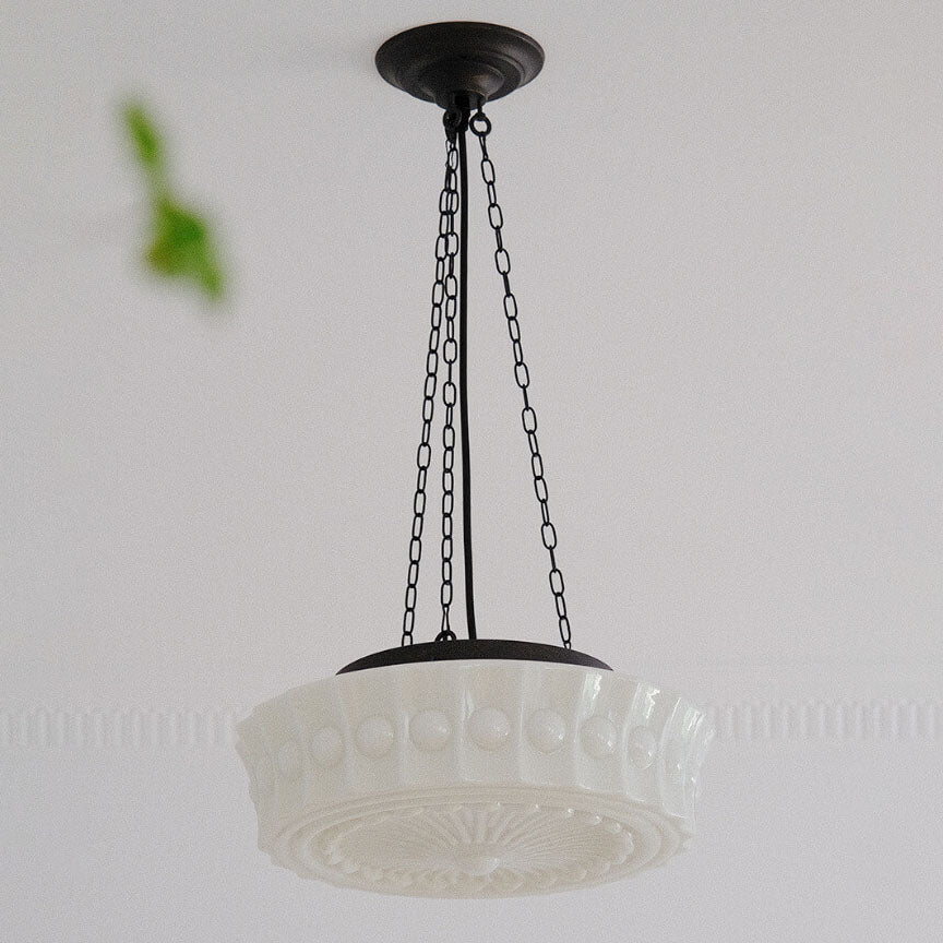 LumeStripes Vintage LED-Deckenleuchte | Jade-Glas | Französisches Design | Semi-Flush oder Hängelampe