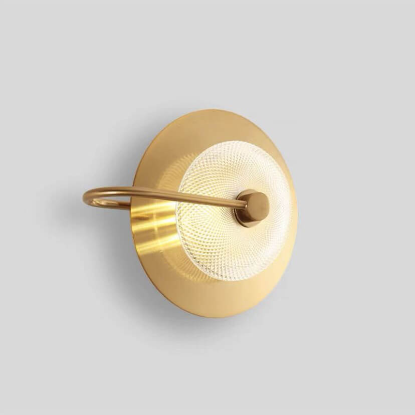 HaloDisc Skandinavische Wandleuchte | Rundes Eisen- und Glasdesign | Minimalistisch | Für Wohnzimmer & Schlafzimmer