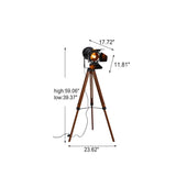 FotoBeam Vintage Stehlampe | Industrial Design | Holz-Stativ & Metall | 1-flammig