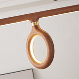 KuroLume LED Holzleuchter | Japanisches Design | Moderner Holzstreifen-Kronleuchter | Warmweiß & Kaltweiß