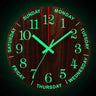 Glowtic Leuchtende Wanduhr | Holzdesign | Geräuschlos | Nachtlicht | Nordischer Stil | Geschenkidee