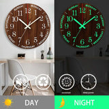 Glowtic Leuchtende Wanduhr | Holzdesign | Geräuschlos | Nachtlicht | Nordischer Stil | Geschenkidee