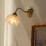 Floribella Vintage Kupfer Blume Petal Glas Wandleuchte | Elegantes Design | Stilvolle Beleuchtung für Zuhause