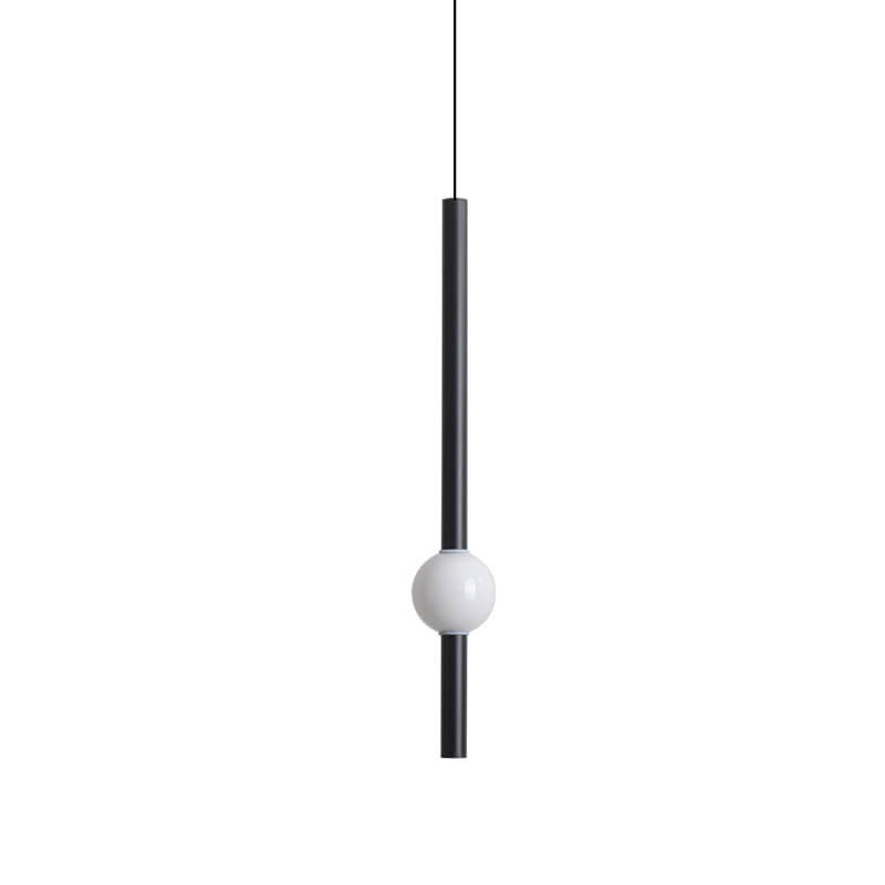 LumaCyl Modern LED Pendelleuchte | Minimalistisches Zylinderdetail mit Metallkugel | Dimmbares Design