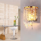 LuxeRadii Kristall Wandleuchte | Halbrunde Luxuslampe | Edelstahl & Perlen Design | 1-Licht Wandbeleuchtung