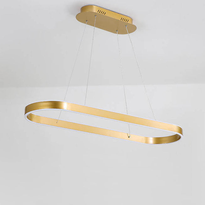 LumaOval Minimalistische LED Pendelleuchte | Ovales Aluminium-Design | Dimmbares Licht | Luxus Kronleuchter