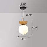 LumiHaus Deckenleuchte Holz | Japanisch-Nordisches Design | Glas Kugel | Warmes Stimmungslicht