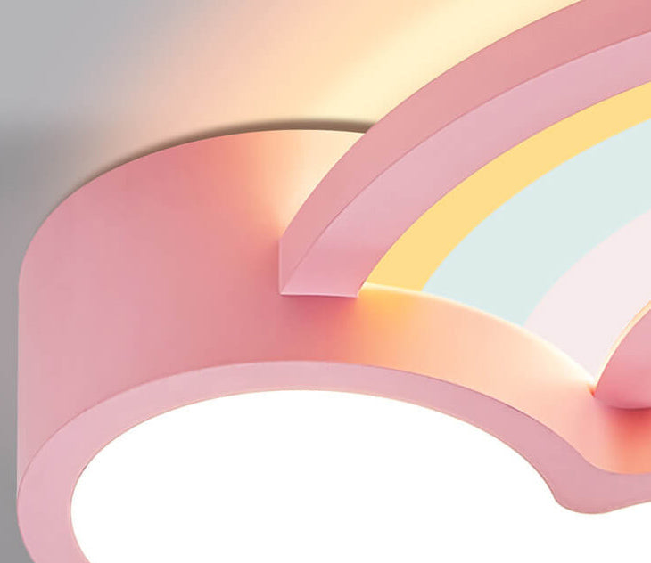 RainbowGlow LED Deckenleuchte | Cartoon Regenbogen & Wolken Design | Kinderzimmer Beleuchtung | Dimmbar
