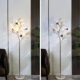 GinkoLuxe Stehlampe | Nordisches Design | Dekorative Ginkgo-Blätter | 5-Licht Bodenlampe | Elegantes Wohnaccessoire
