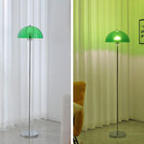 AuroraDome Nordic Vintage Acryl LED Stehlampe | Klarer Kuppelschirm | 3 Lichtfarben | Elegantes Design für Wohnräume
